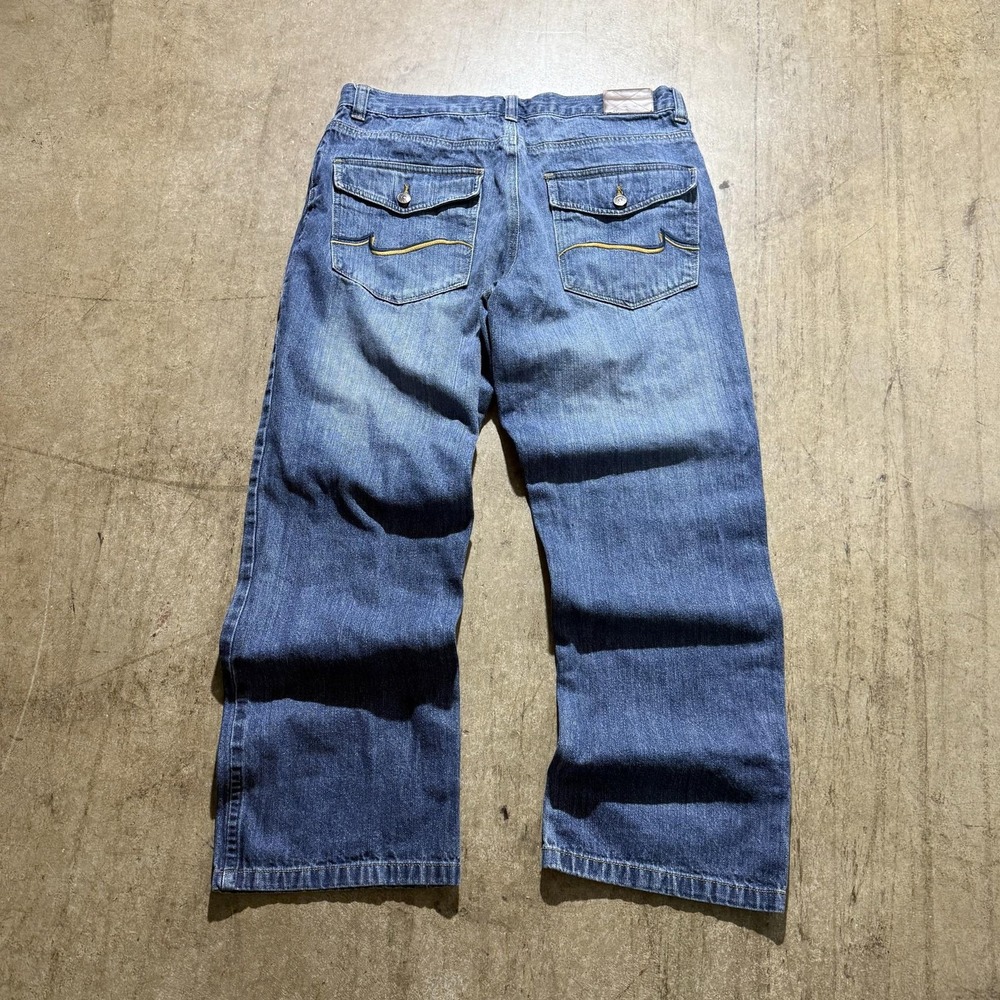 American Classics Jeans Mens 36x30 Blue Relaxed Straight Flap Pockets Zip Fly
